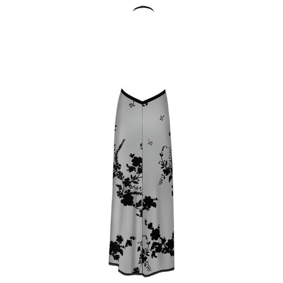 Noir - Sheer Floral Maxi Dress (Black) - M