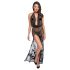 Noir - Sheer Floral Maxi Dress (Black) - L