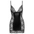 Noir - Black Mini Dress with Sheer Sides