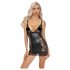 Noir - Black Mini Dress with Sheer Sides - M