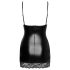 Noir - Black Mini Dress with Sheer Sides - M