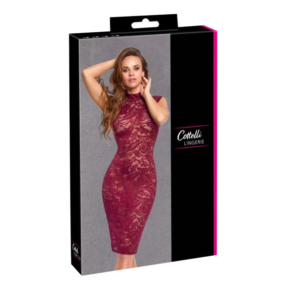 Cottelli - Lace Sheer Dress (Burgundy)