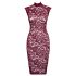 Cottelli - Lace Sheer Dress (Burgundy) - M