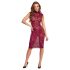 Cottelli - Lace Sheer Dress (Burgundy) - M