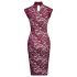 Cottelli - Lace Sheer Dress (Burgundy) - L