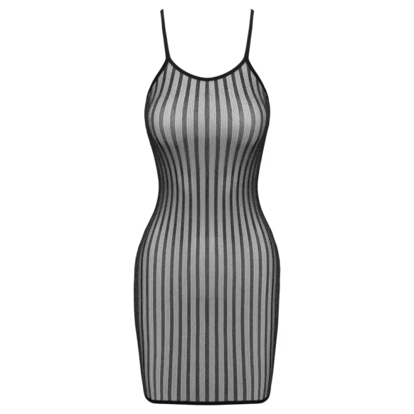 Cottelli - striped, silver-thread mini dress (black) - S-L