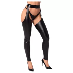 Noir - Glossy Tights - Chaps Style (Black)