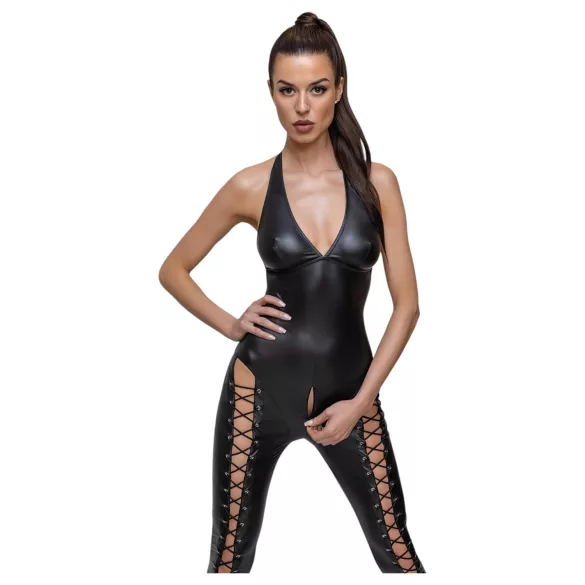 Cottelli Party - Halter Lace-Up Jumpsuit (Black)