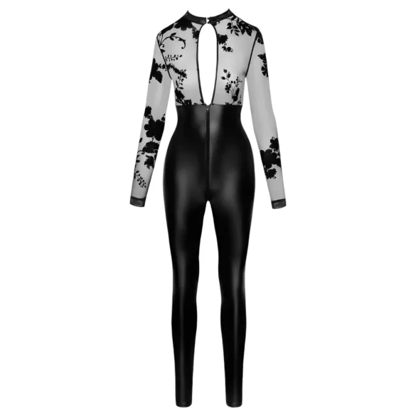 Noir - Black Jumpsuit with Lace Top