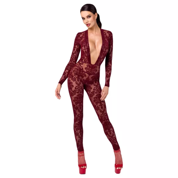Noir Kink Royal - Sheer Catsuit (Red)