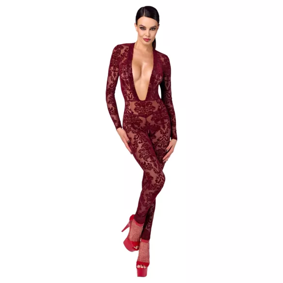 Noir Kink Royal - Sheer Catsuit (Red)