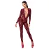 Noir Kink Royal - Sheer Catsuit (Red) - M