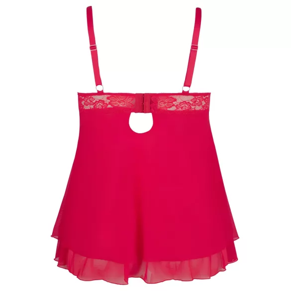 Cottelli Plus Size - Lacy, Flowy Babydoll (Red) - 4XL