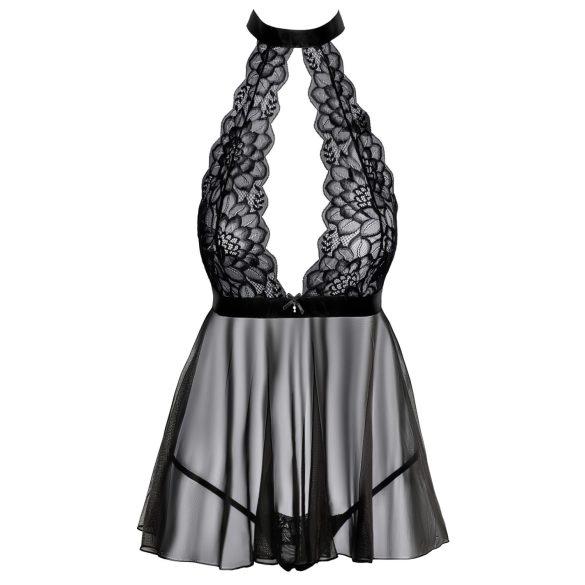 Lace Babydoll with Neck Strap - Kissable (Black)