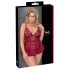 Cottelli Curves - Lace Mini Dress Set (Red)