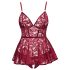 Cottelli Curves - Lace Mini Dress Set (Red)