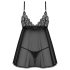 Obsessive Blomentis - Lace Babydoll Set (Black) - M/L