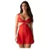 Obsessive Cupide Desir - Sheer Lace Nightdress Set (Red) - L/XL