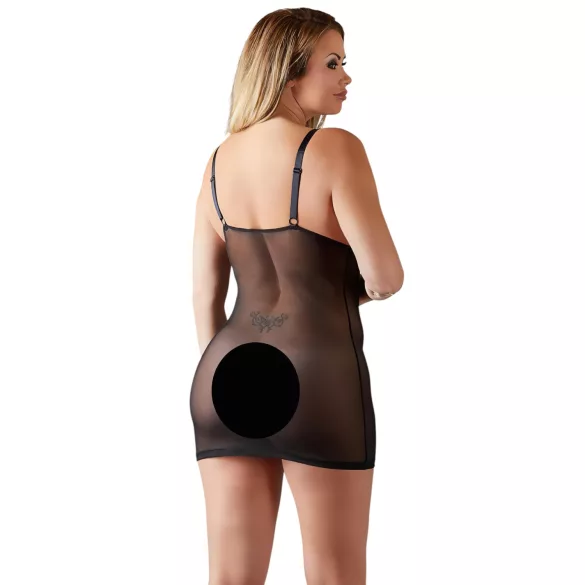 Cottelli Plus Size - Sheer Lace Nightgown (Black)