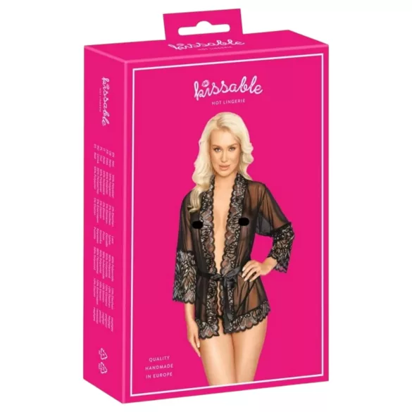 Kissable - Short Robe (Black)  - L/XL