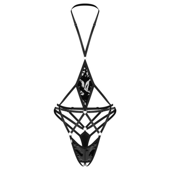 Obsessive Keira Lise - Open Strappy Bodysuit (Black) - L/XL