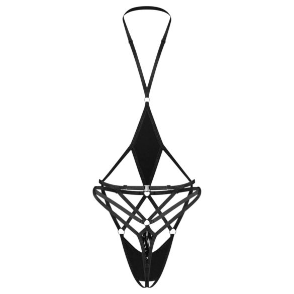 Obsessive Keira Lise - Open Strappy Bodysuit (Black) - L/XL