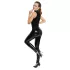 Black Level - Shiny Zipper Jumpsuit (Black) - L