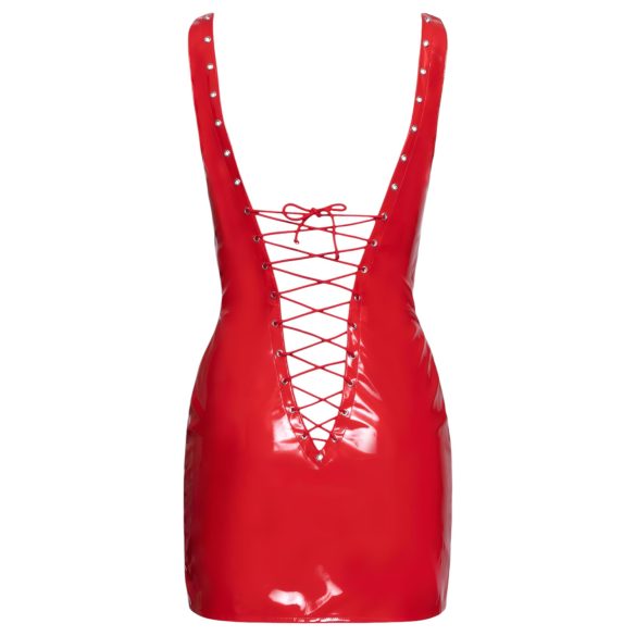 Black Level - Lace-up Vinyl Mini Dress (Red) - M