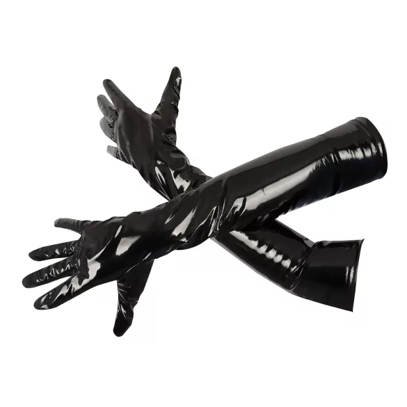 Black Level - Shiny Lacquer Gloves (Black) - M