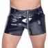 Black Level - Men's Vinyl Shorts with Side Pockets (Black) - 2XL