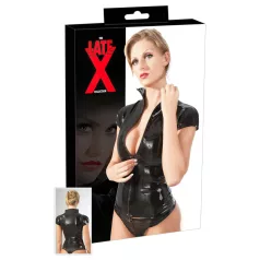 Late X zipped short-sleeve women’s top (black)