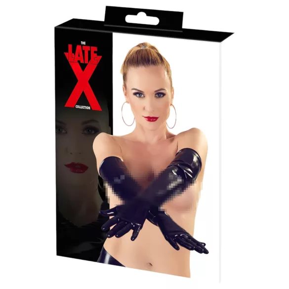 LATEX - Long Unisex Gloves (Black) - L