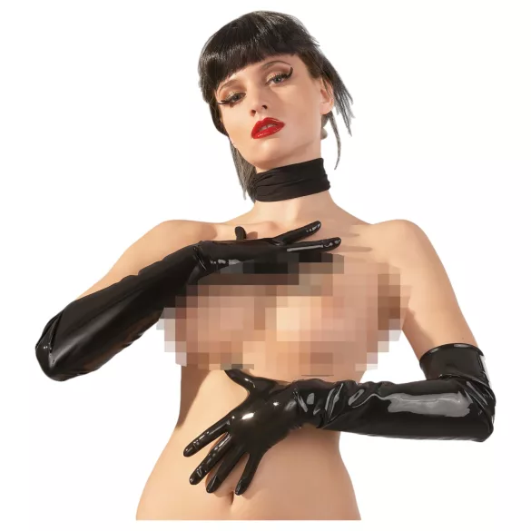 LATEX - Long Unisex Gloves (Black) - XL