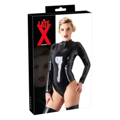 Latex long-sleeved women’s bodysuit (black) - M