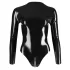 Latex Long-Sleeve Women's Bodysuit (Black) - L