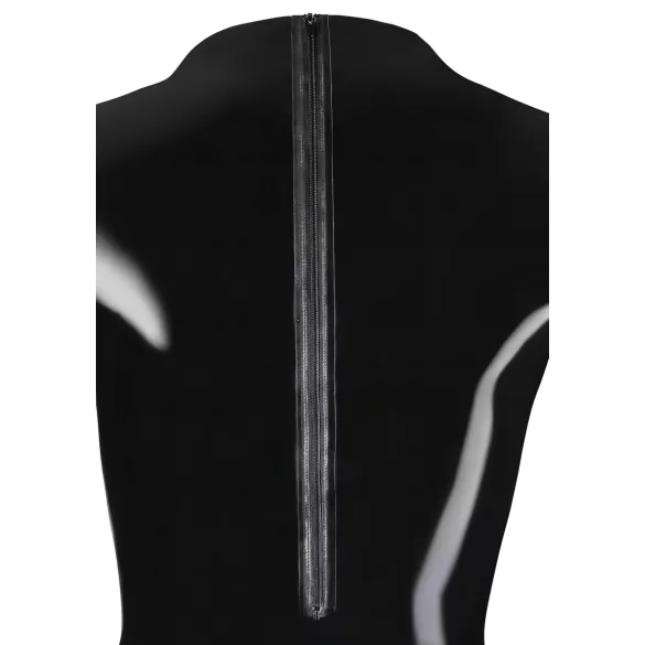 Latex Long-Sleeve Women's Bodysuit (Black) - 2XL