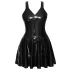 LATEX - Mini Dress with Ruffled Skirt (Black) - XL