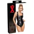 LATEX - Full Zip Latex Bodysuit (Black) - M