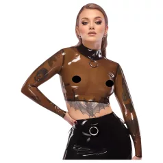 Late X transparent latex top (translucent black) - L