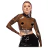 LATEX - Sheer Black Latex Top - L