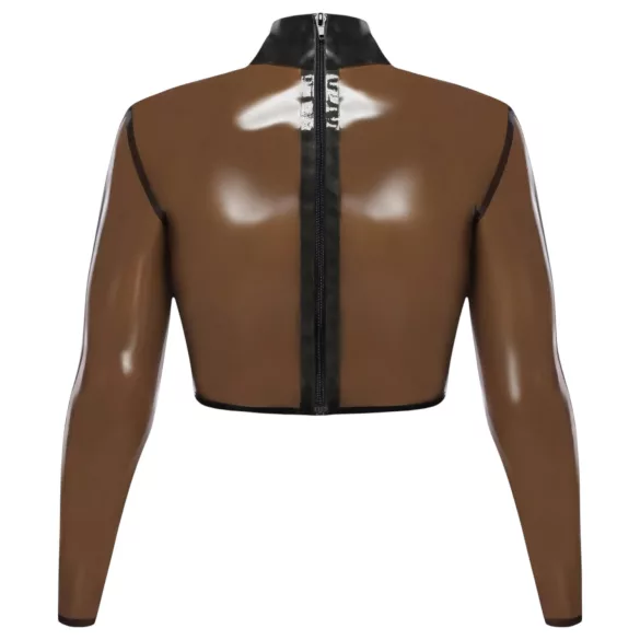 LATEX - Sheer Black Latex Top - L