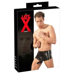 Latex boxer shorts + penis sleeve (black)