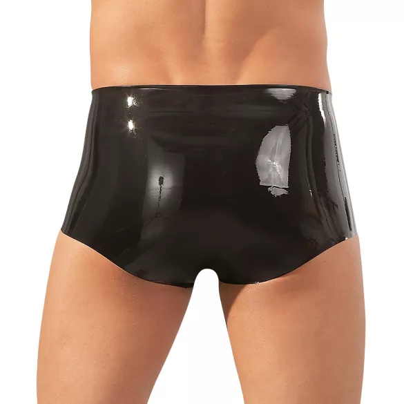 Latex boxer shorts + penis sleeve (black) - L/XL