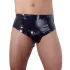 LATEX - Men's Black Conical Anal Plug Briefs