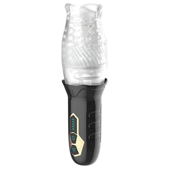 Leopard Bellucci 360 - Rotating Vibrating Masturbator (Translucent Black)