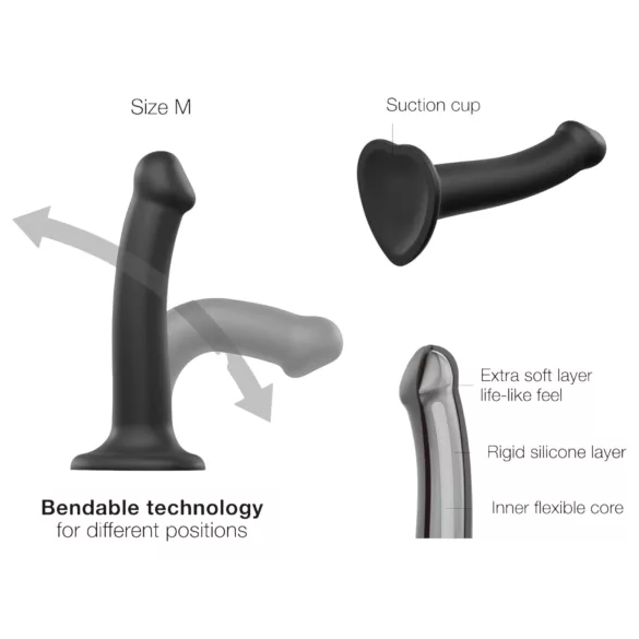Strap-on-me Dual S - Dual Layer Dildo (Black)