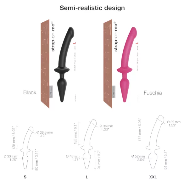 Strap-on-me Switch Semi-Realistic XXL - 2-in-1 dildo (pink)