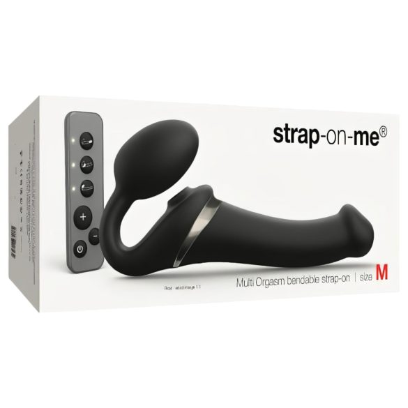 Strap-on-me M – Air Pulse Strap-On Vibrator (Black)