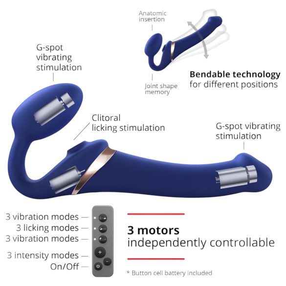 Strap-on-me S - Wearable Air Wave Vibrator (Blue)