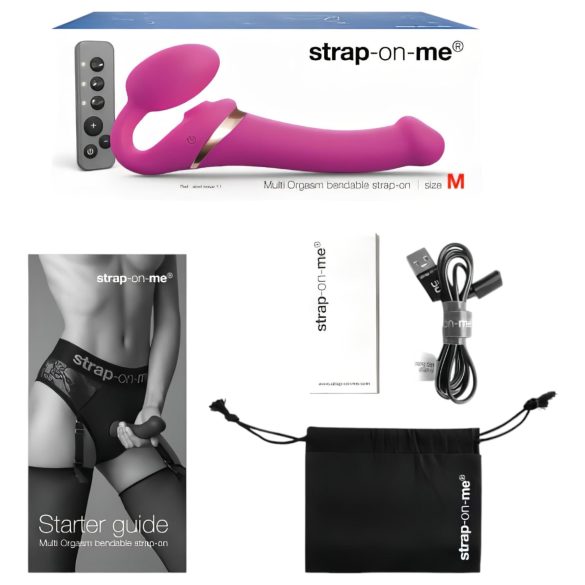 Strap-on-me M - Airwave Strap-On Vibrator (Pink)